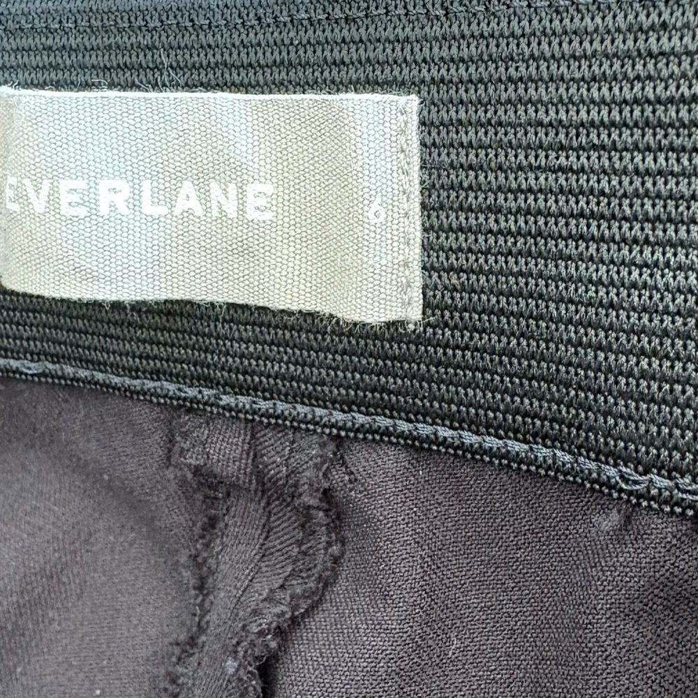 Everlane Black Side Sip Back Seam Ankle Slit Pants Size 6 Black Minimalist Clean - Picture 9 of 16